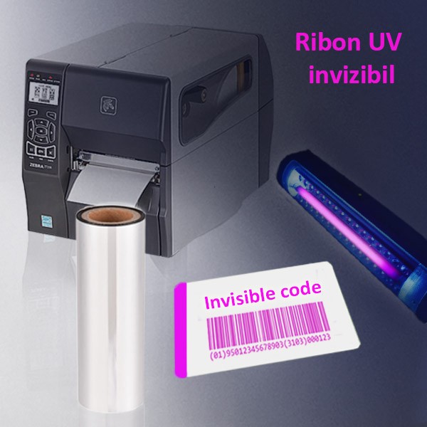 Ribon UV invizibil Magenta pentru imprimante termice, latime 110 mm, diametru 25 mm - imagine 9